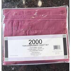 2000 Series Twin Sheets Burgundy With A Feel Like Cotton 100% BrushedMicrofiber